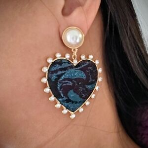 BaubleBar Amalia Heart Drop Earrings with Pearl Studs